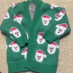 Festive Green Santa Cardigan